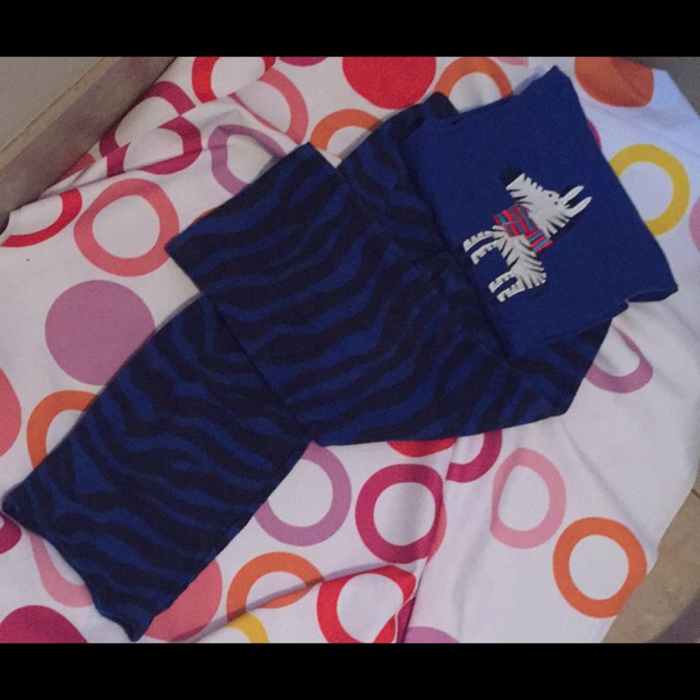 Baby Gap Zebra fleece bottom pjs toddler 5 yrs.